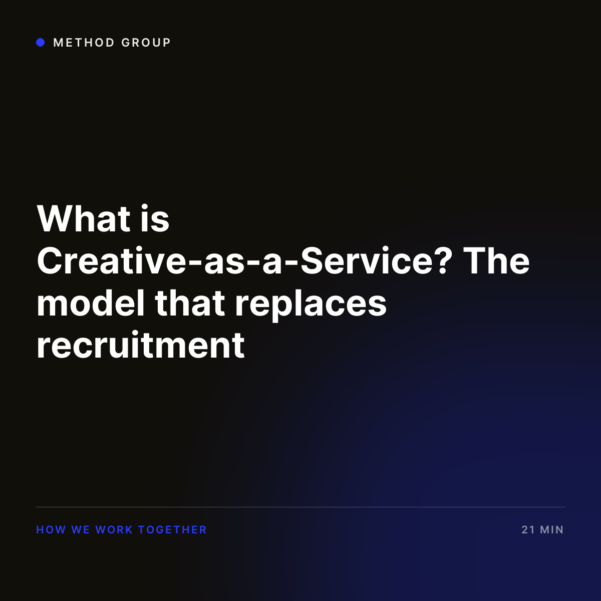 What is Creative-as-a-Service? The model that replaces recruitment