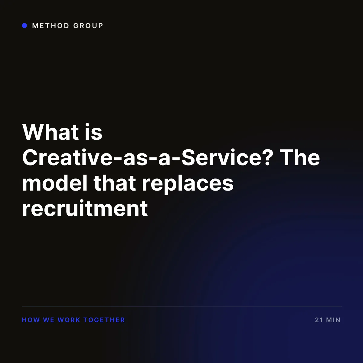 What is Creative-as-a-Service? The model that replaces recruitment