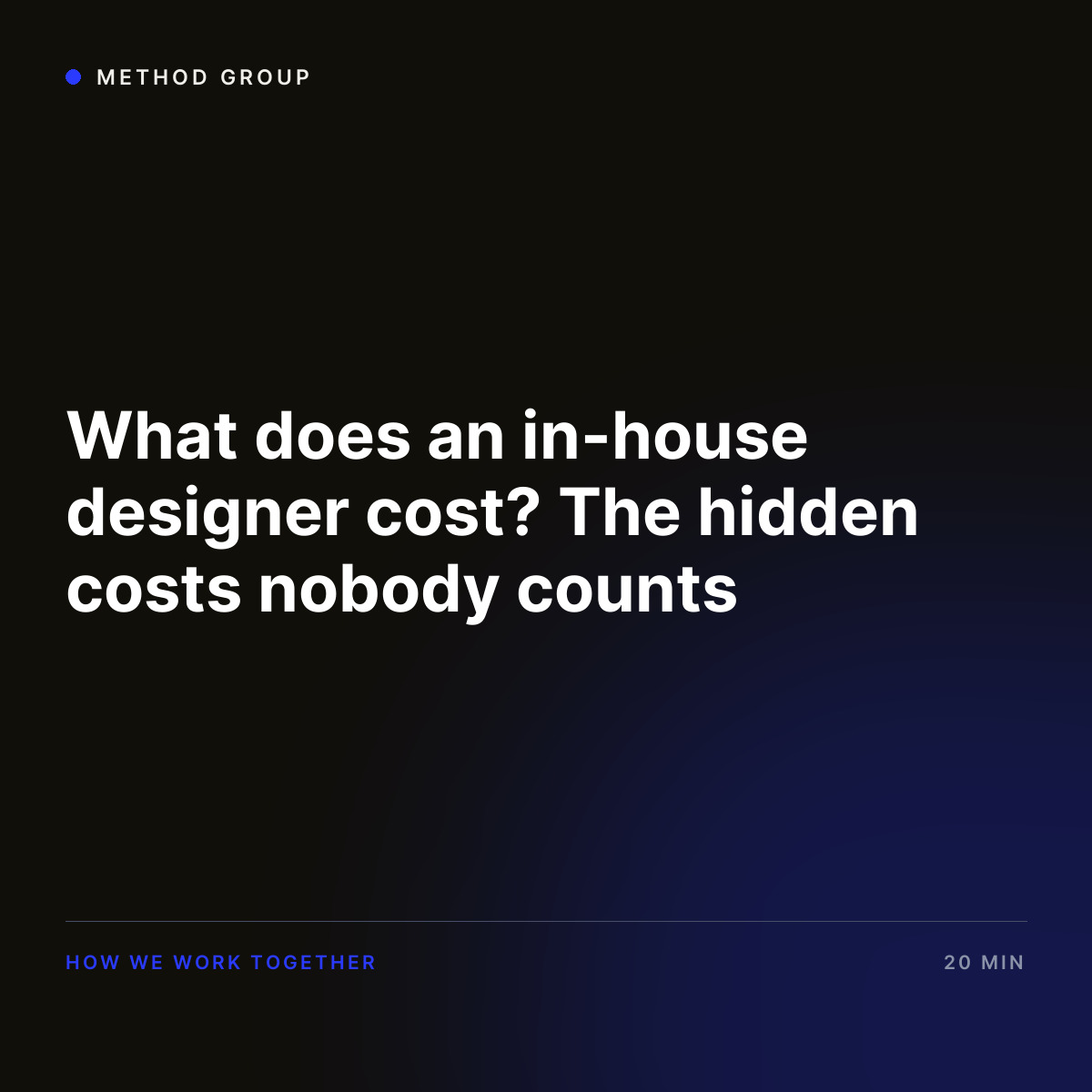 What does an in-house designer cost? The hidden costs nobody counts