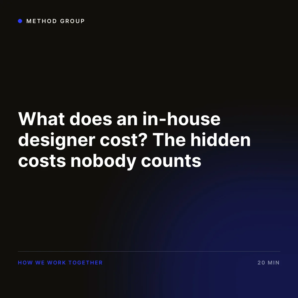 What does an in-house designer cost? The hidden costs nobody counts