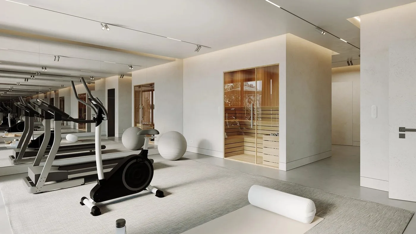 Strefa wellness z wejściem do sauny