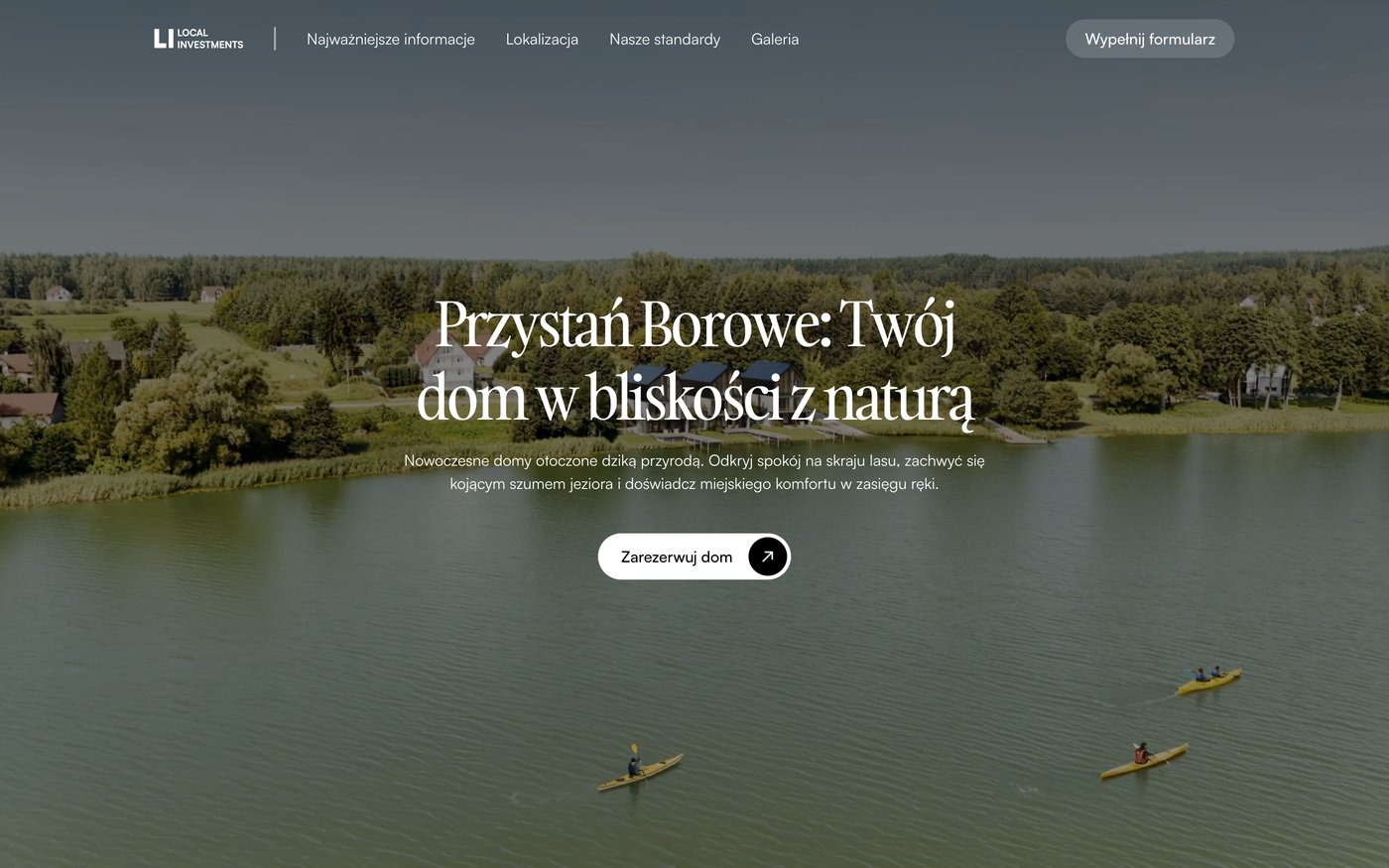 Strona inwestycji Przystań Borowe