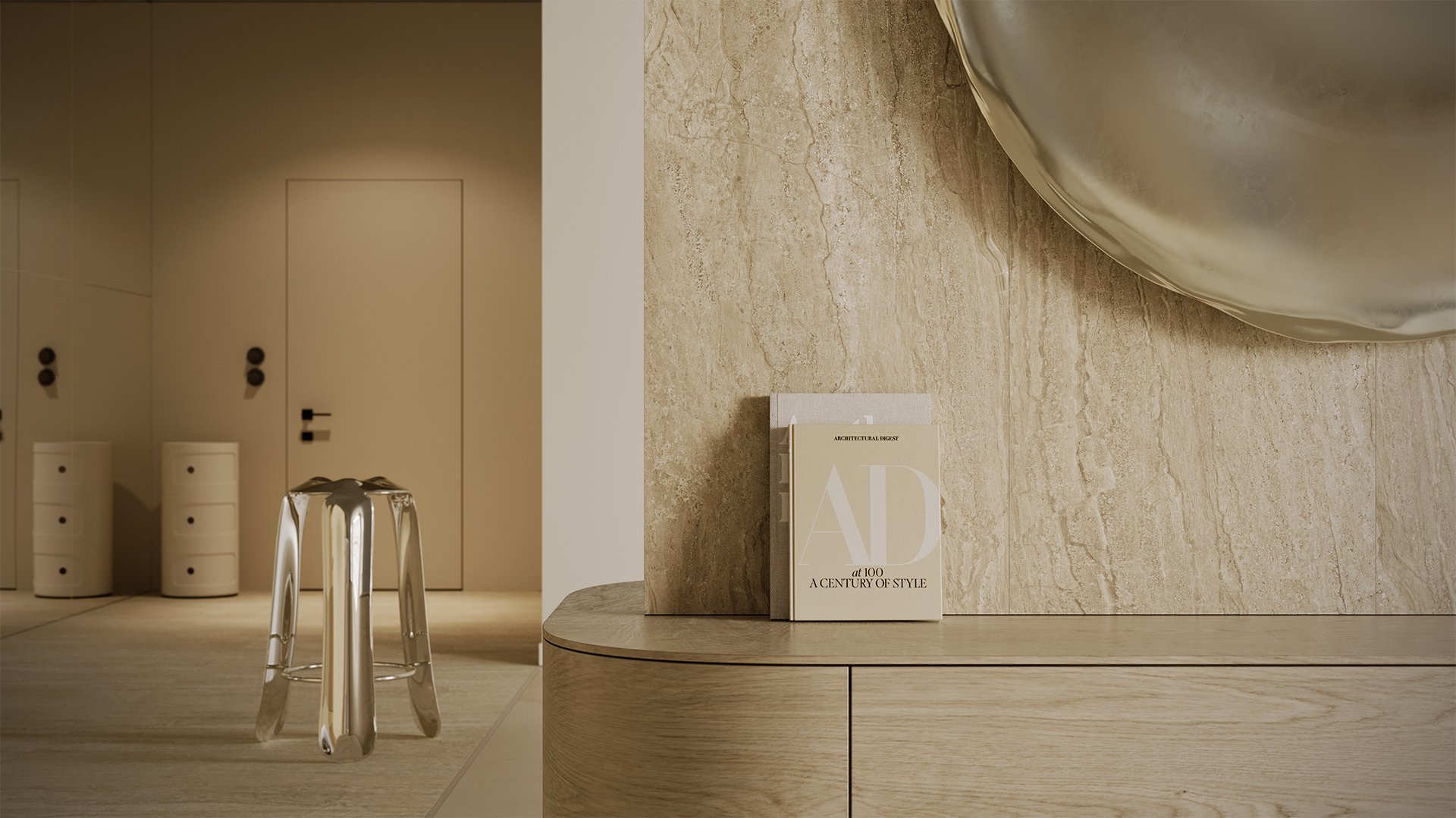 Stargres product render — a large-format slab in an interior setting